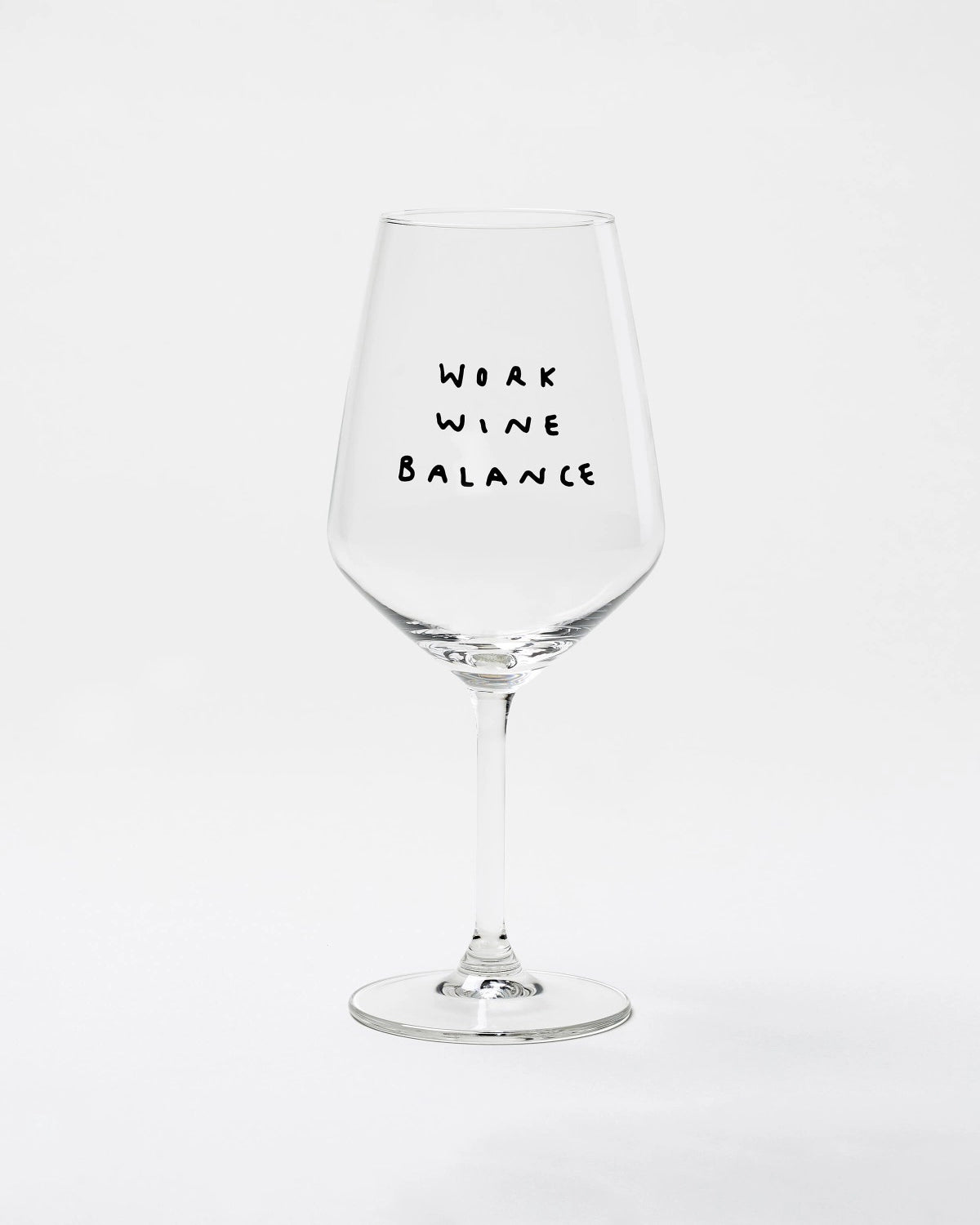 selekkt - WORK WINE BALANCE Weinglas mit Spruch - Trinkglas - ROSA ECK Concept Store