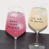 selekkt - WORK WINE BALANCE Weinglas mit Spruch - Trinkglas - ROSA ECK Concept Store