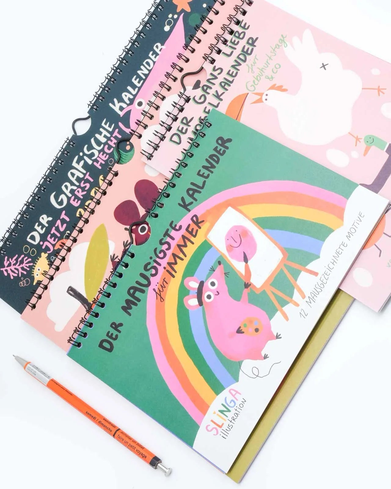 Slinga Illustration - Der Faule Kalender (2026) - Kalender - ROSA ECK Concept Store