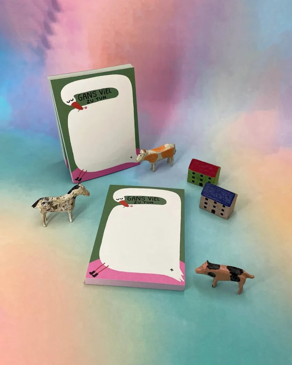 Slinga Illustration - GANS VIEL ZU TUN Notizblock - Notizblock - ROSA ECK Concept Store