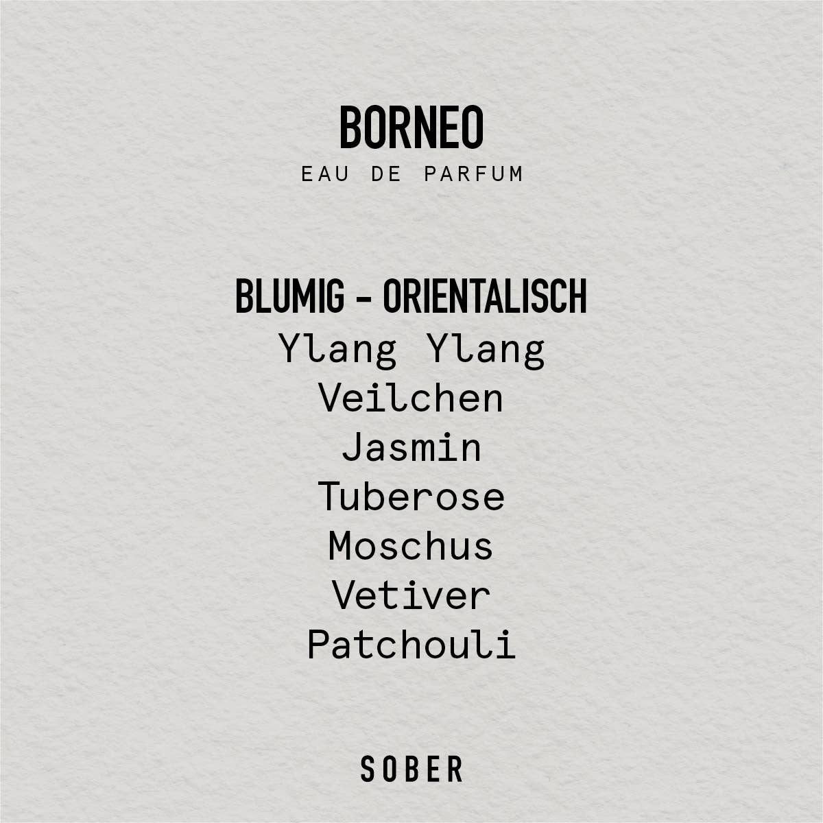 sober - BORNEO Eau de Parfum - ROSA ECK - Weiß, ,
