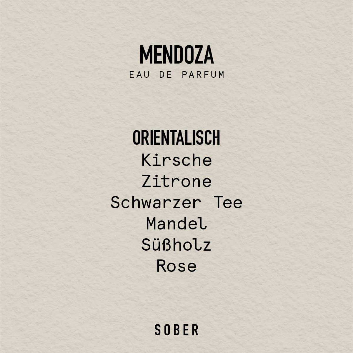 sober - MENDOZA Eau de Parfum - ROSA ECK - , ,