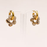 Sonstige - BEIGE CERAMIC FLOWER Hoops - ROSA ECK - Gold, ,