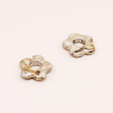 Sonstige - BEIGE CERAMIC FLOWER Hoops - ROSA ECK - Gold, ,