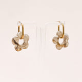 Sonstige - BEIGE CERAMIC FLOWER Hoops - ROSA ECK - Gold, ,