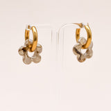 Sonstige - BEIGE CERAMIC FLOWER Hoops - ROSA ECK - Gold, ,