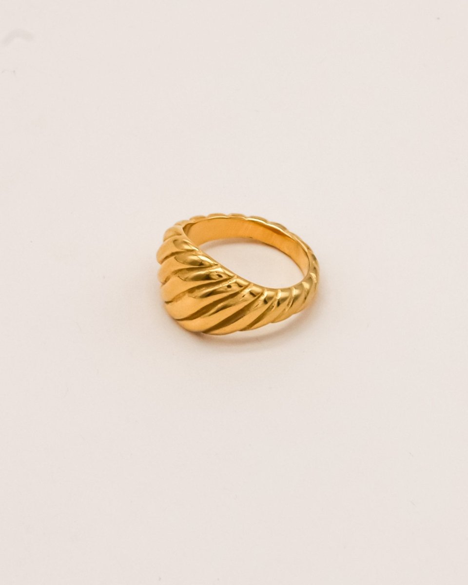 Sonstige - BIG SWIRL Ring - ROSA ECK - Gold, ,