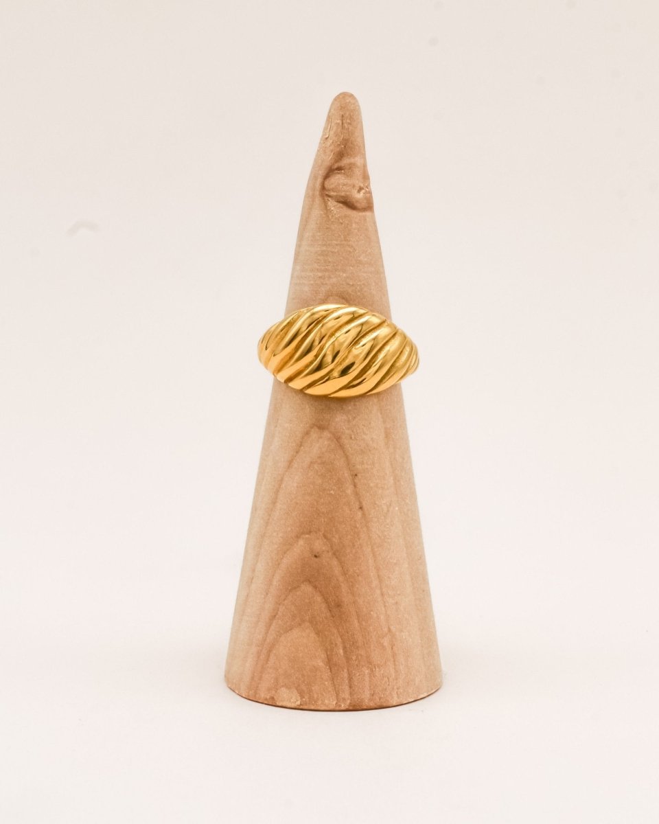 Sonstige - BIG SWIRL Ring - ROSA ECK - Gold, ,
