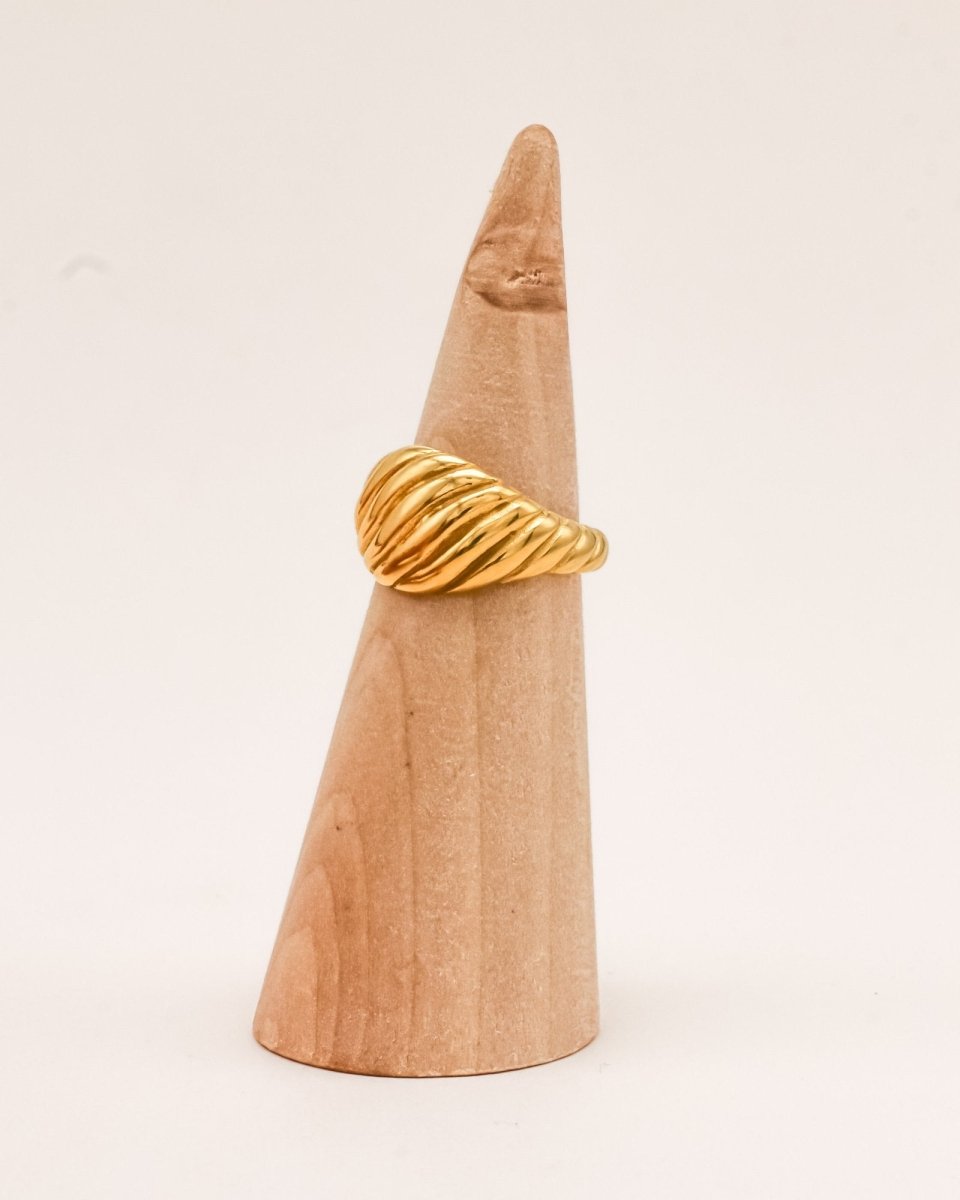 Sonstige - BIG SWIRL Ring - ROSA ECK - Gold, ,