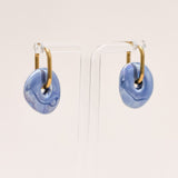 Sonstige - BLUE CERAMIC DONUT Hoops - ROSA ECK - Gold, ,