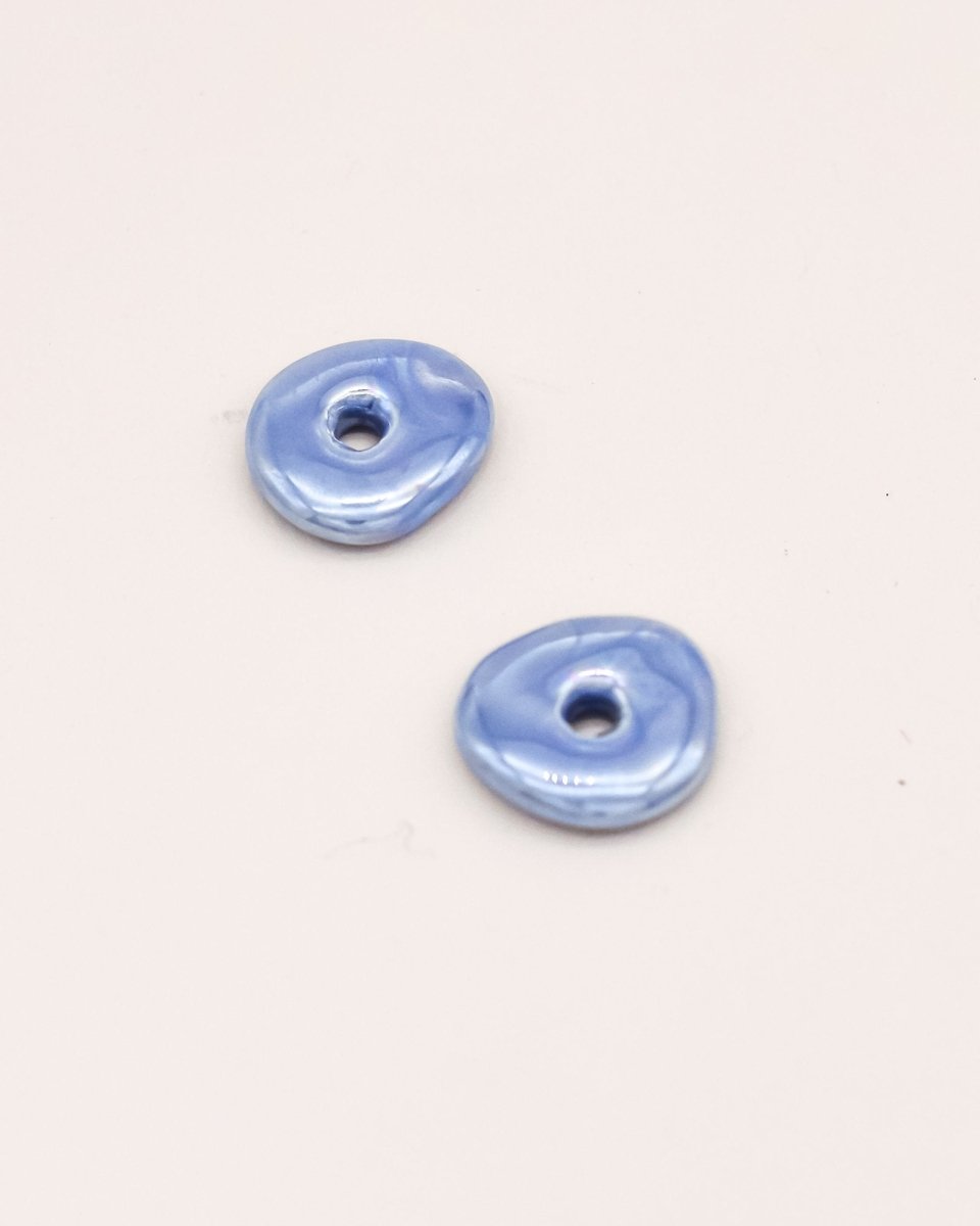 Sonstige - BLUE CERAMIC DONUT Hoops - ROSA ECK - Gold, ,
