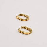 Sonstige - OVAL AND SIMPLE Hoops - ROSA ECK - Gold, ,
