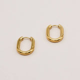 Sonstige - OVAL AND SIMPLE Hoops - ROSA ECK - Gold, ,