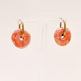 Sonstige - PEACH CERAMIC DONUT Hoops - ROSA ECK - Gold, ,