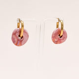 Sonstige - PINK CERAMIC DONUT Hoops - ROSA ECK - Gold, Pink,
