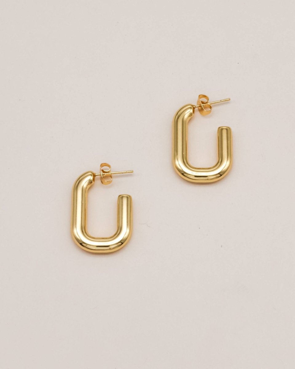 Sonstige - RETRO Earrings - ROSA ECK - Gold, ,