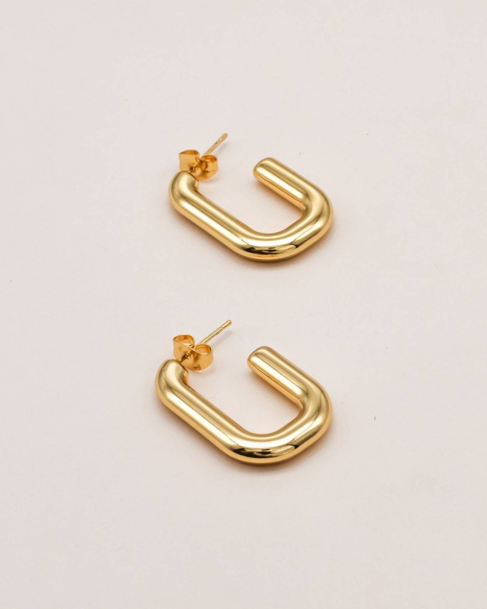 Sonstige - RETRO Earrings - ROSA ECK - Gold, ,