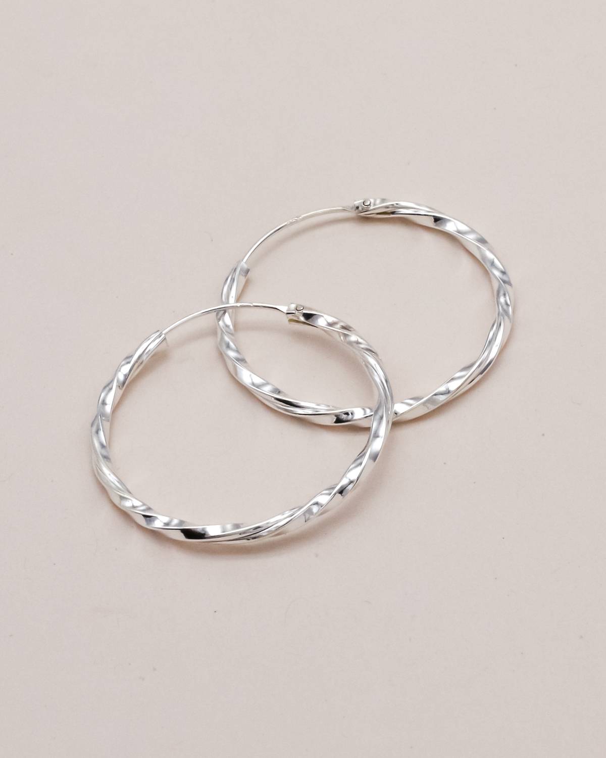 Sonstige - TWISTED MIDI Creolen - ROSA ECK - Silber, ,