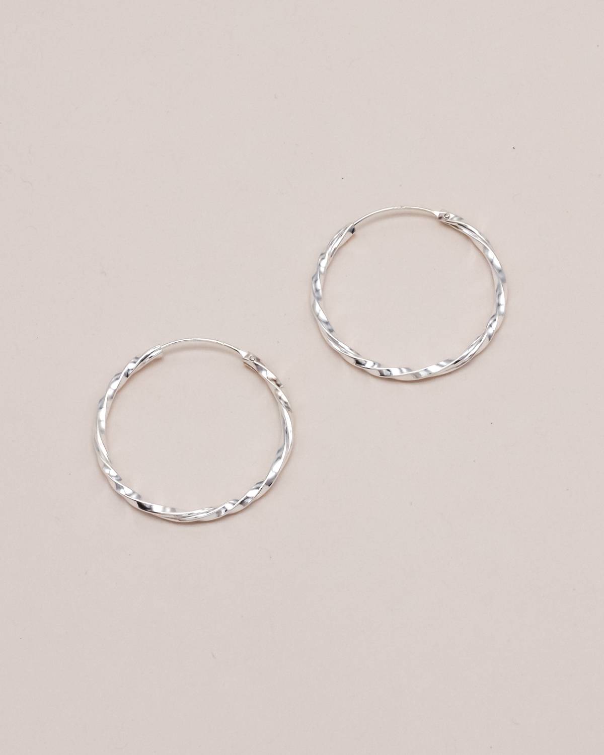 Sonstige - TWISTED MIDI Creolen - ROSA ECK - Silber, ,