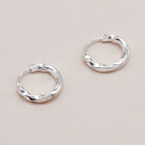 Sonstige - TWISTED SUPER MINI Creolen - ROSA ECK - Silber, ,