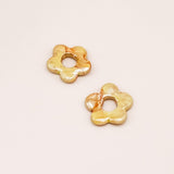 Sonstige - YELLOW CERAMIC FLOWER Hoops - ROSA ECK - Gold, ,