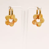 Sonstige - YELLOW CERAMIC FLOWER Hoops - ROSA ECK - Gold, ,