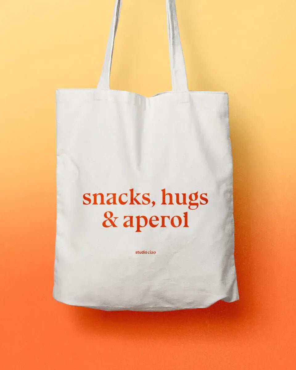 studio ciao - SNACKS, HUGS & APEROL Jutebeutel - Tasche - ROSA ECK Concept Store