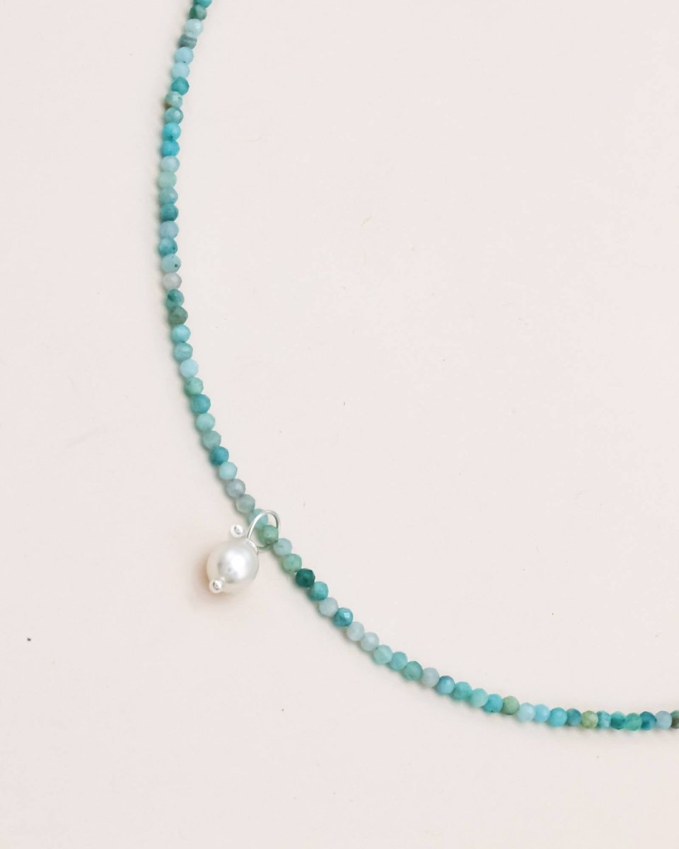 Studio Toto Nono - AMAZONITE Necklace - ROSA ECK - Silber, ,
