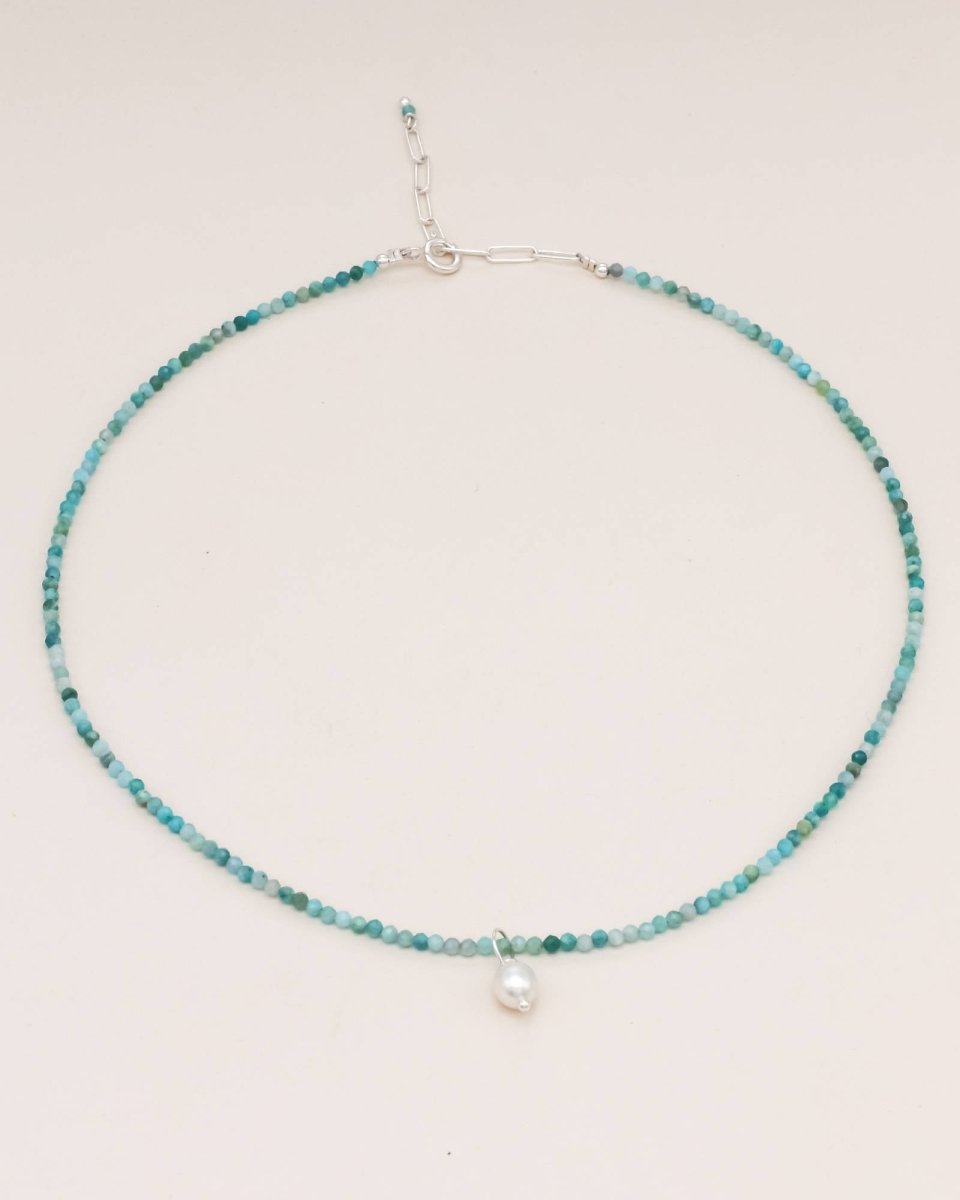 Studio Toto Nono - AMAZONITE Necklace - ROSA ECK - Silber, ,