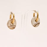 Studio Toto Nono - BEIGE CERAMIC DONUT Hoops - ROSA ECK - Gold, ,