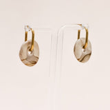 Studio Toto Nono - BEIGE CERAMIC DONUT Hoops - ROSA ECK - Gold, ,