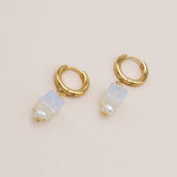 Studio Toto Nono - GLASS CUBE Hoops - ROSA ECK - Gold, ,