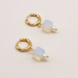 Studio Toto Nono - GLASS CUBE Hoops - ROSA ECK - Gold, ,