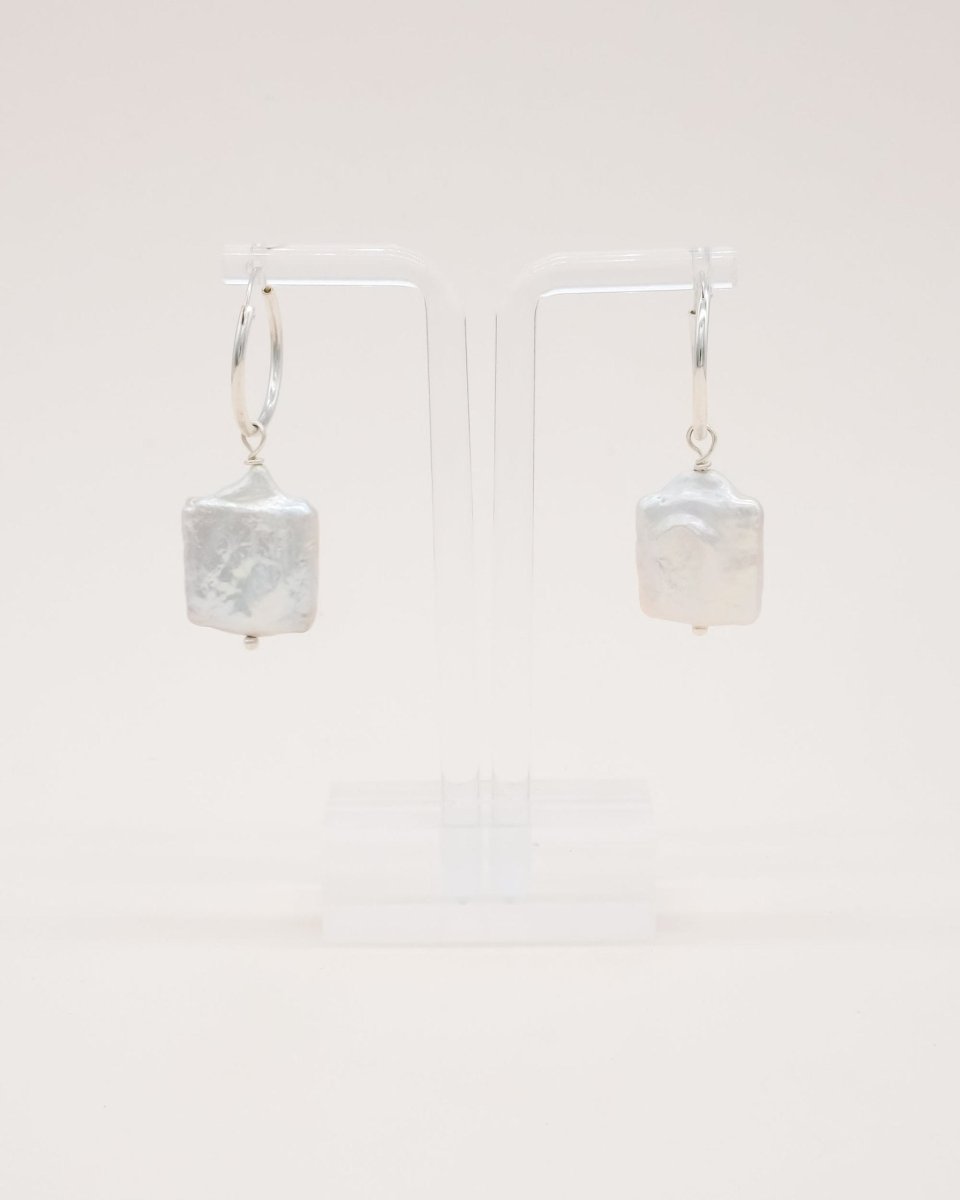 Studio Toto Nono - MOONE Silver Creolen - ROSA ECK - Silber, ,