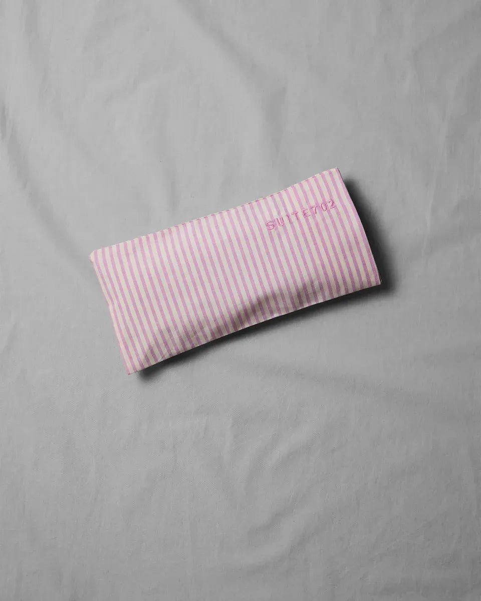 SUITE702 - Gestreiftes Augenkissen • Pink - Ecru - Eye Pillow - ROSA ECK