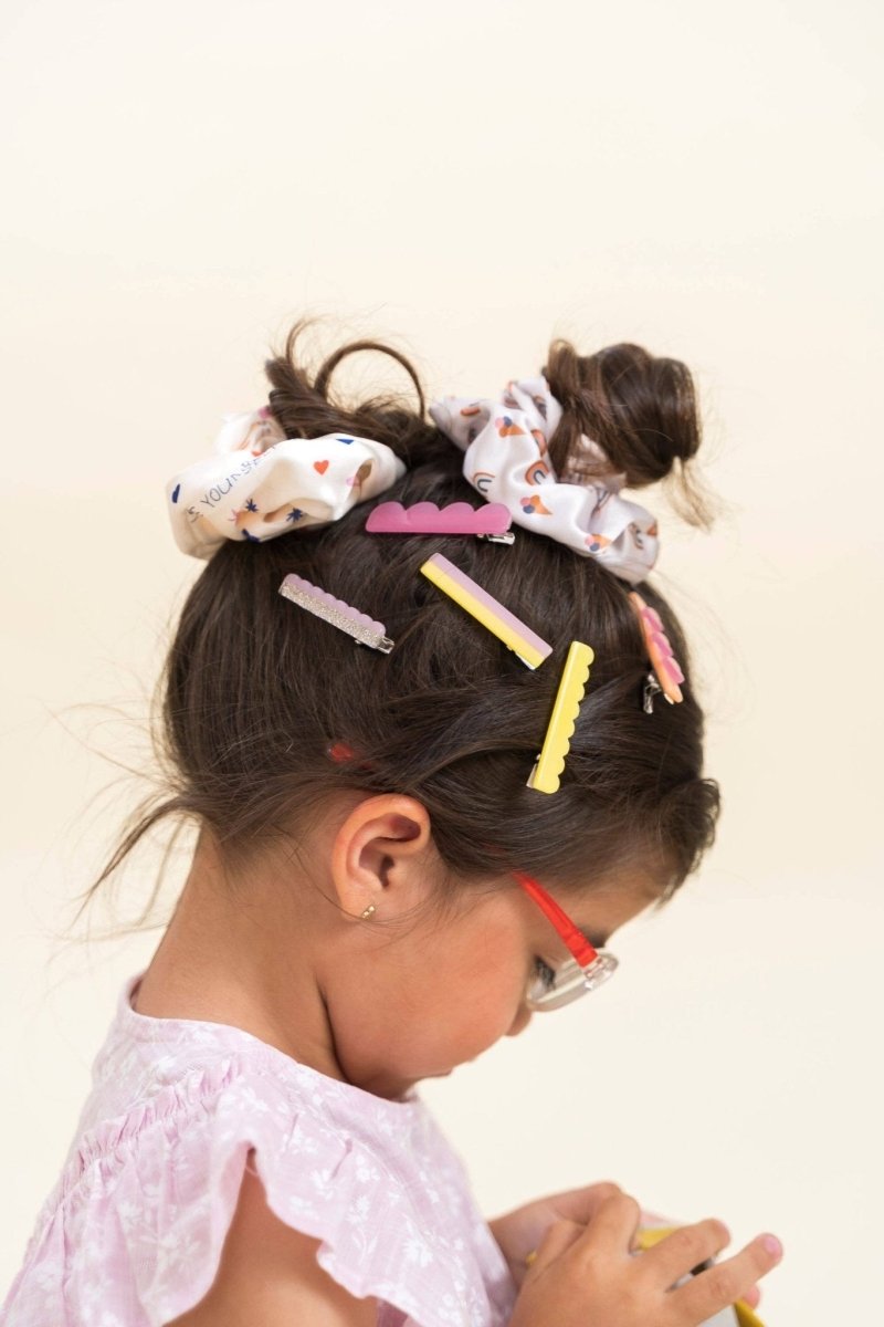 the cotton cloud - FLUOR Haarnadeln 3er - Set - ROSA ECK - Acetat, Gelb, Kinder
