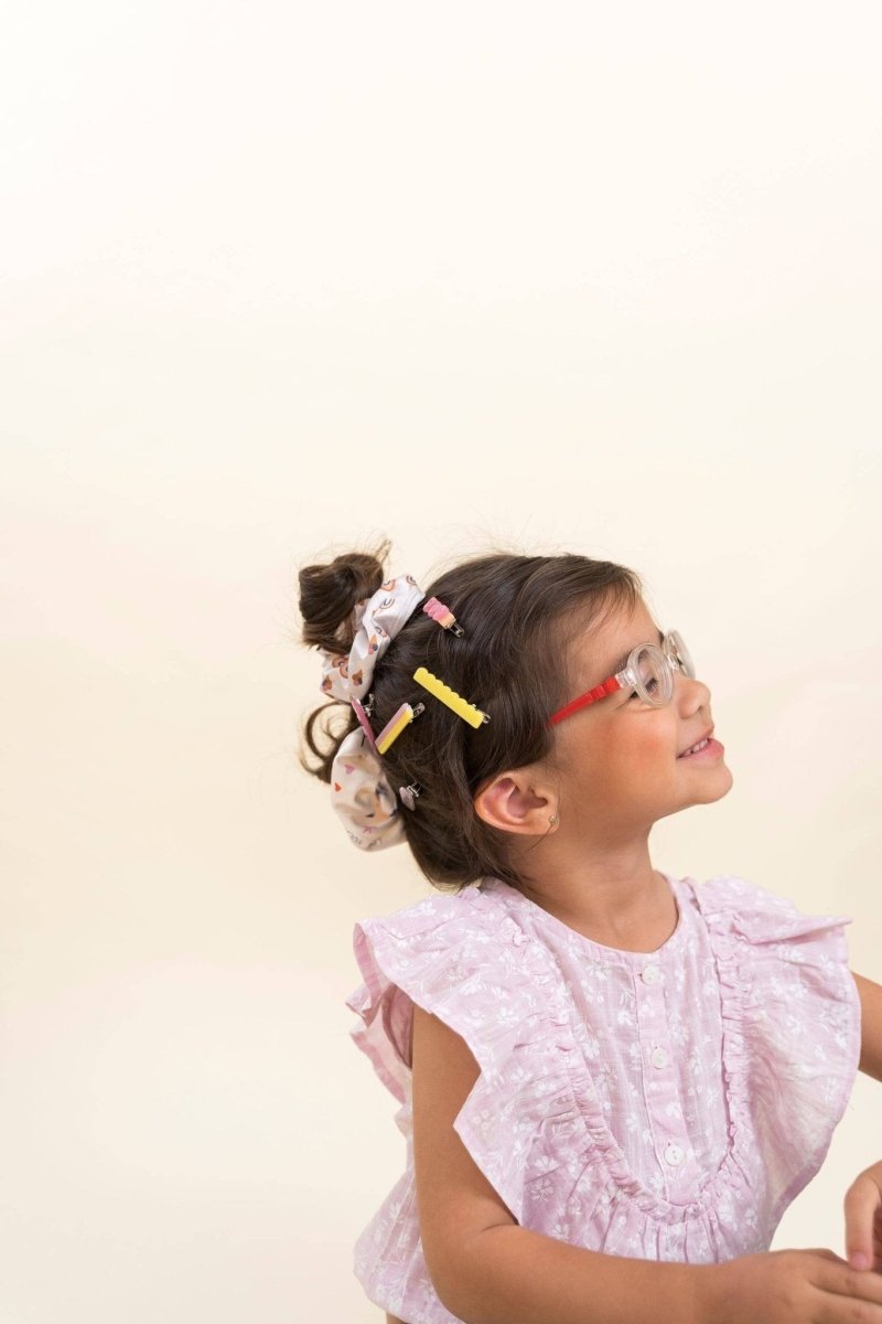 the cotton cloud - FLUOR Haarnadeln 3er - Set - ROSA ECK - Acetat, Gelb, Kinder