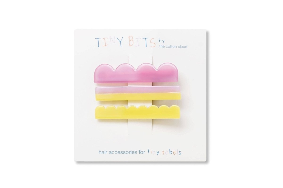 the cotton cloud - FLUOR Haarnadeln 3er - Set - ROSA ECK - Acetat, Gelb, Kinder