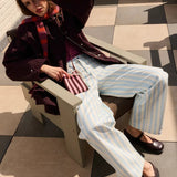 The Sticky Sis Club - KNITTED STRIPES Handytasche • chocolate + bubblegum - Handytasche - ROSA ECK Concept Store