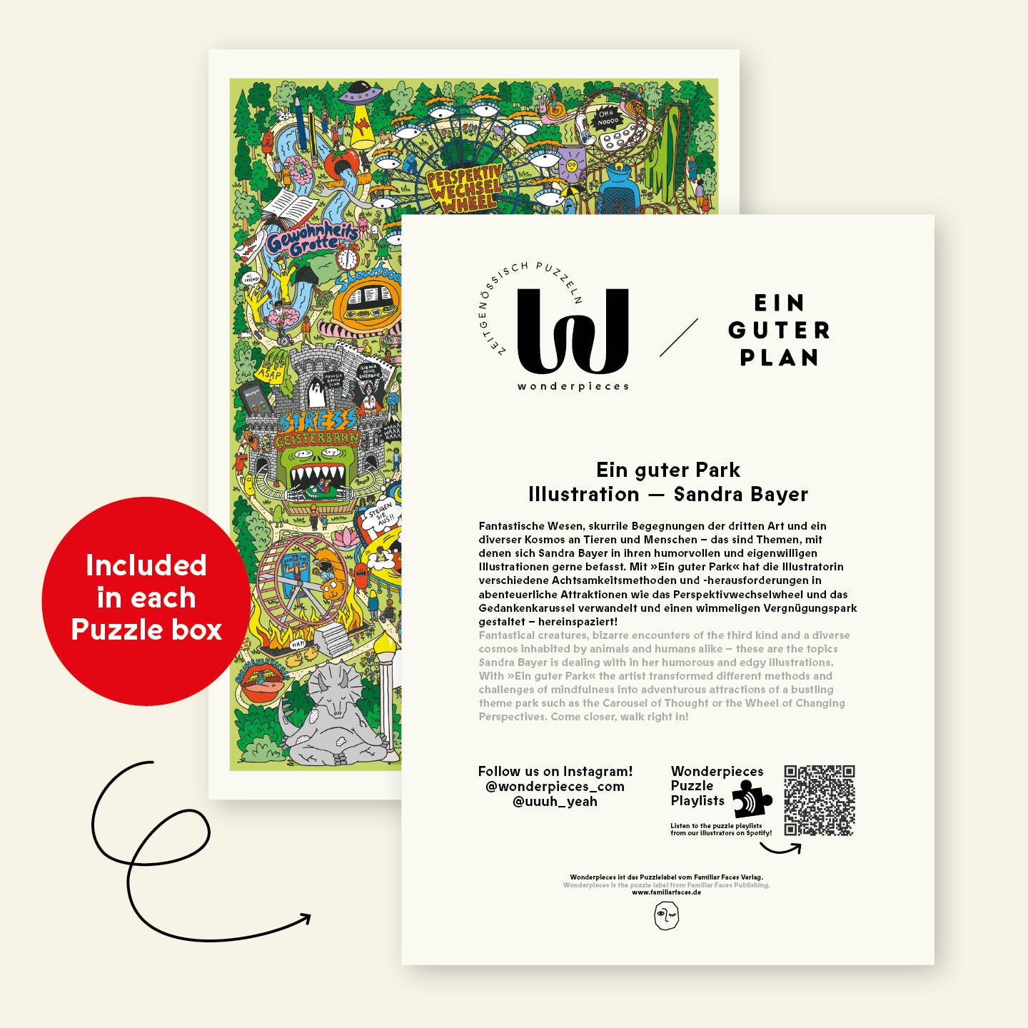 Wonderpieces - EIN GUTER PARK Puzzle | Illustration Sandra Bayer - ROSA ECK - , ,