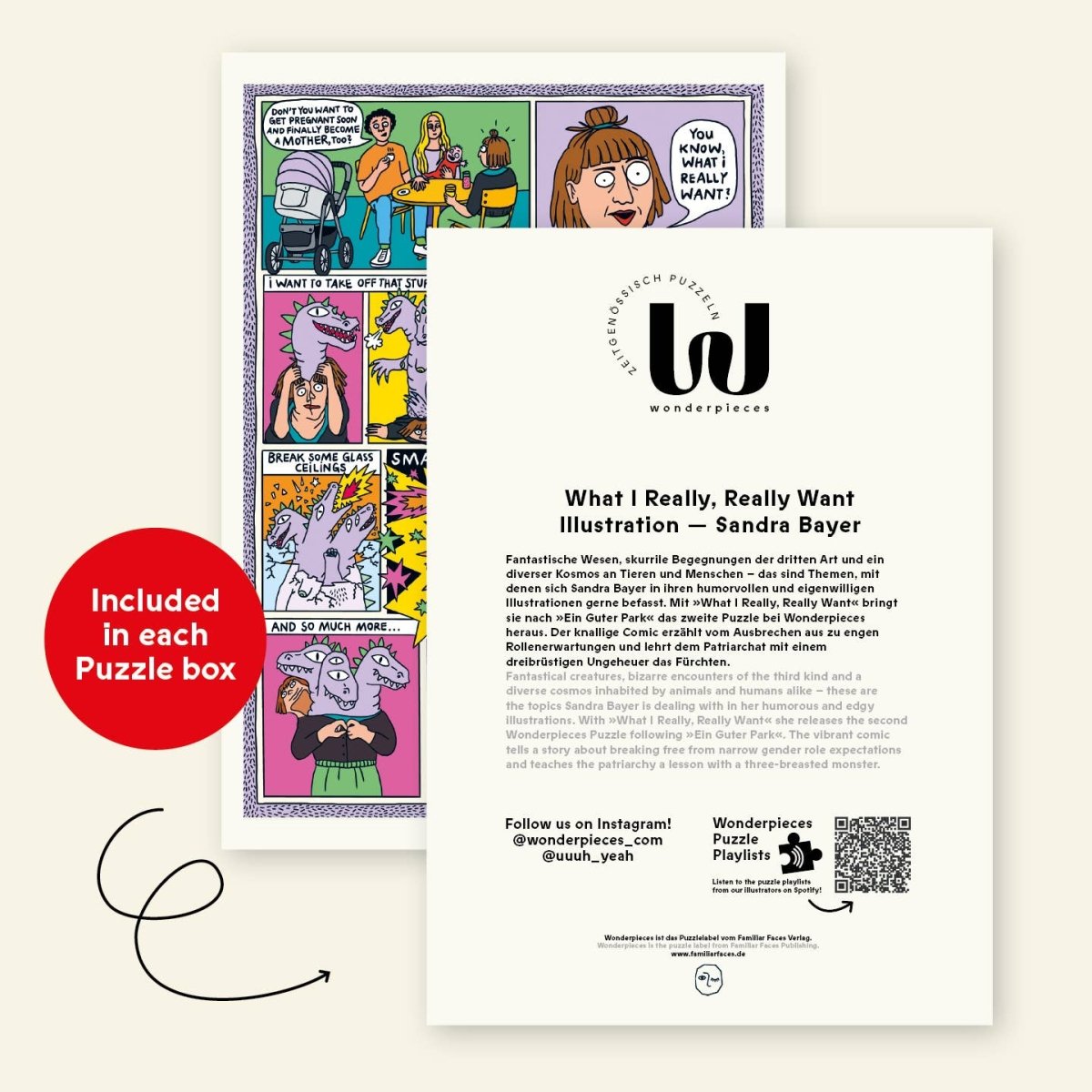 Wonderpieces - WHAT I REALLY, REALLY WANT Puzzle | Sandra Bayer - ROSA ECK - , ,