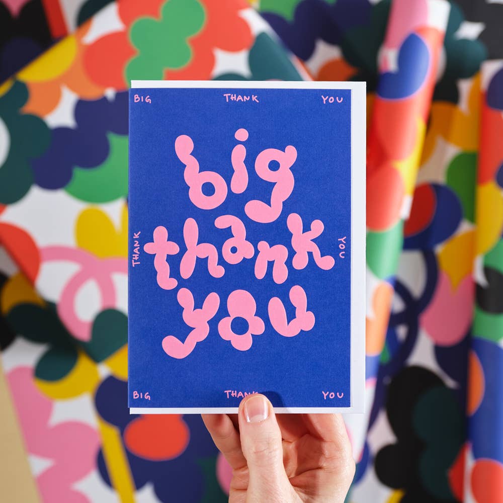 Wrap - BIG THANK YOU Geprägte Grußkarte - Grußkarte - ROSA ECK