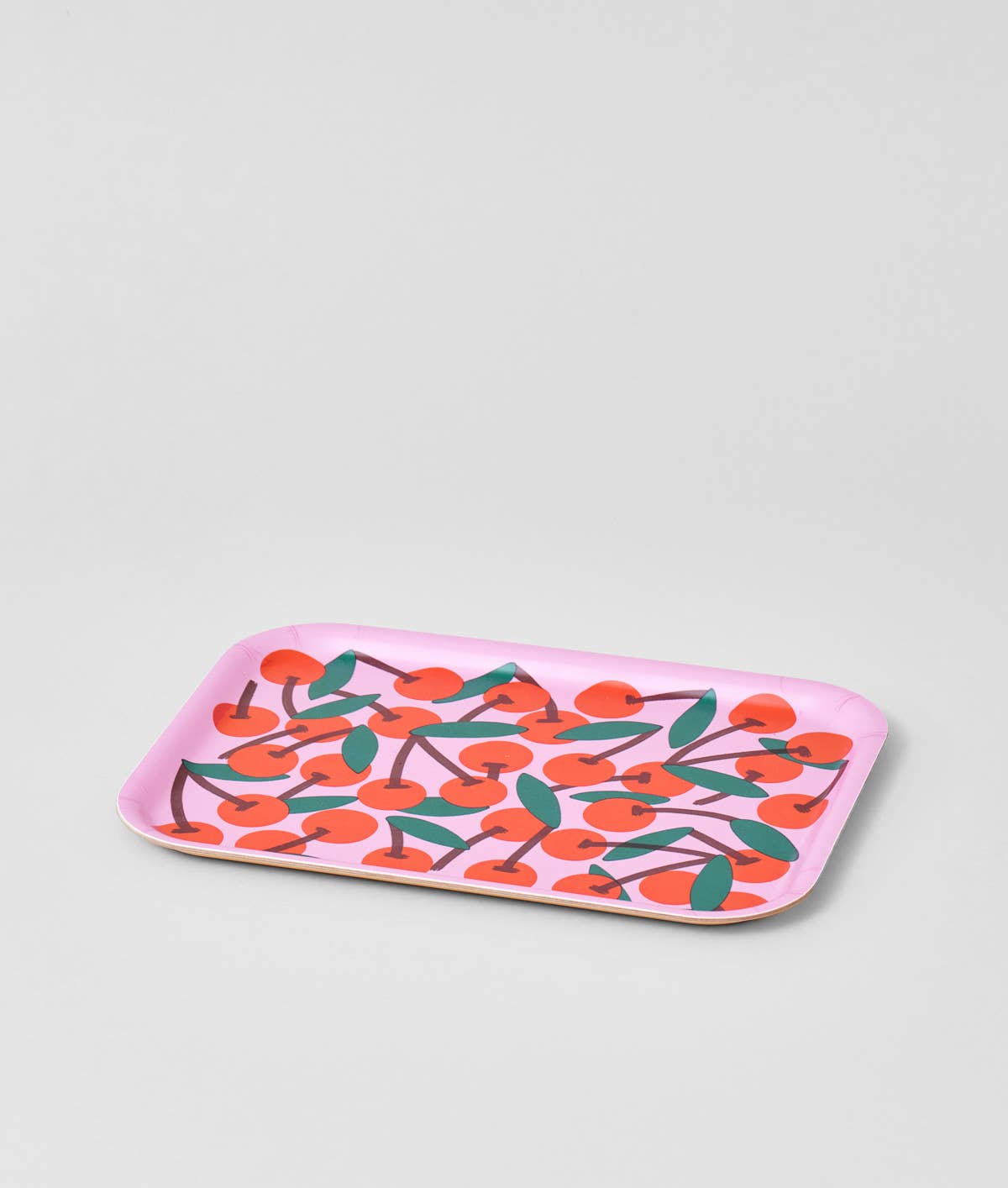 Wrap - Cherries Pink Small Rectangle Birch Serving Tray - ROSA ECK Concept Store