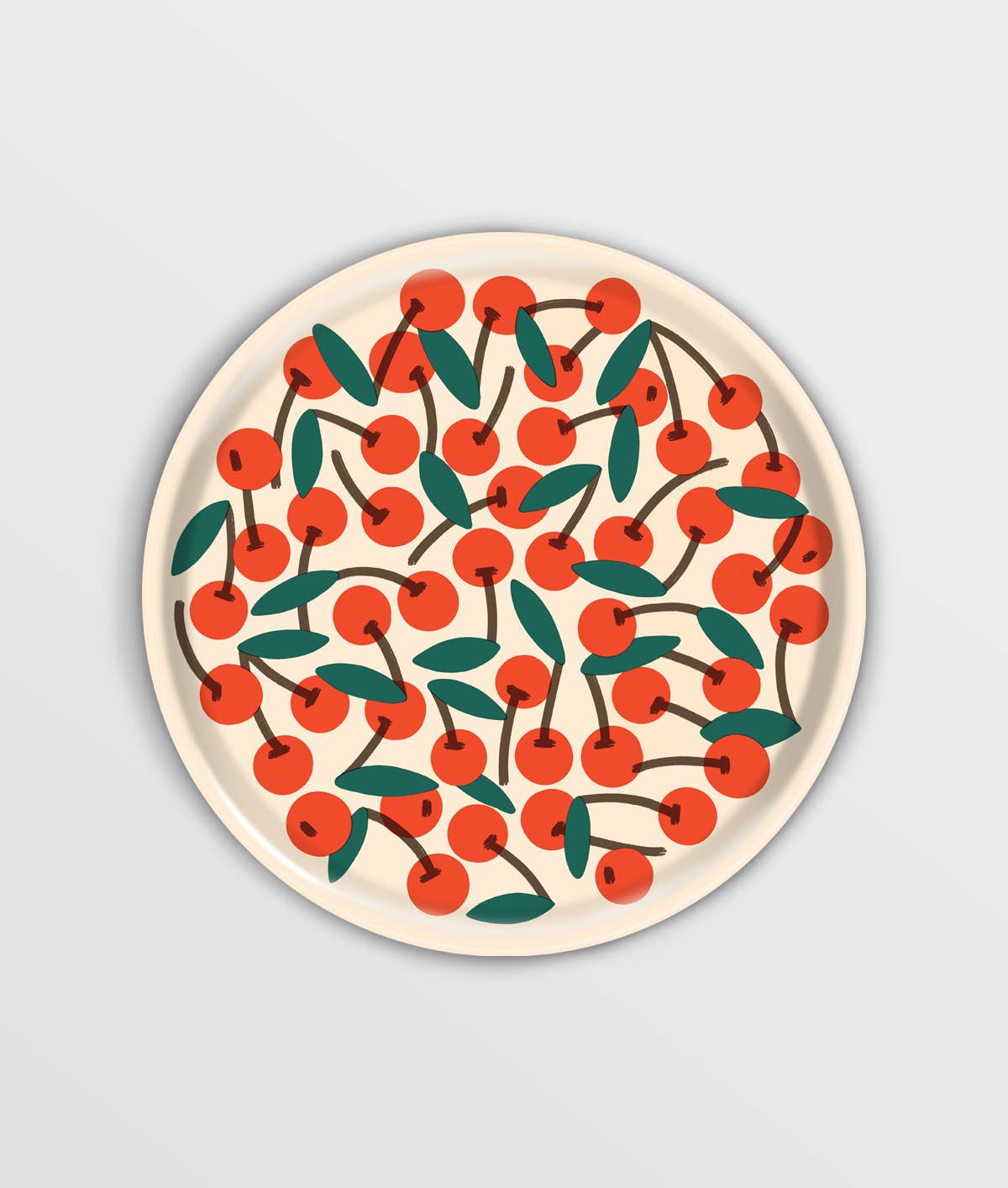 Wrap - Cherries Small Round 12" Birch Serving Tray - ROSA ECK Concept Store