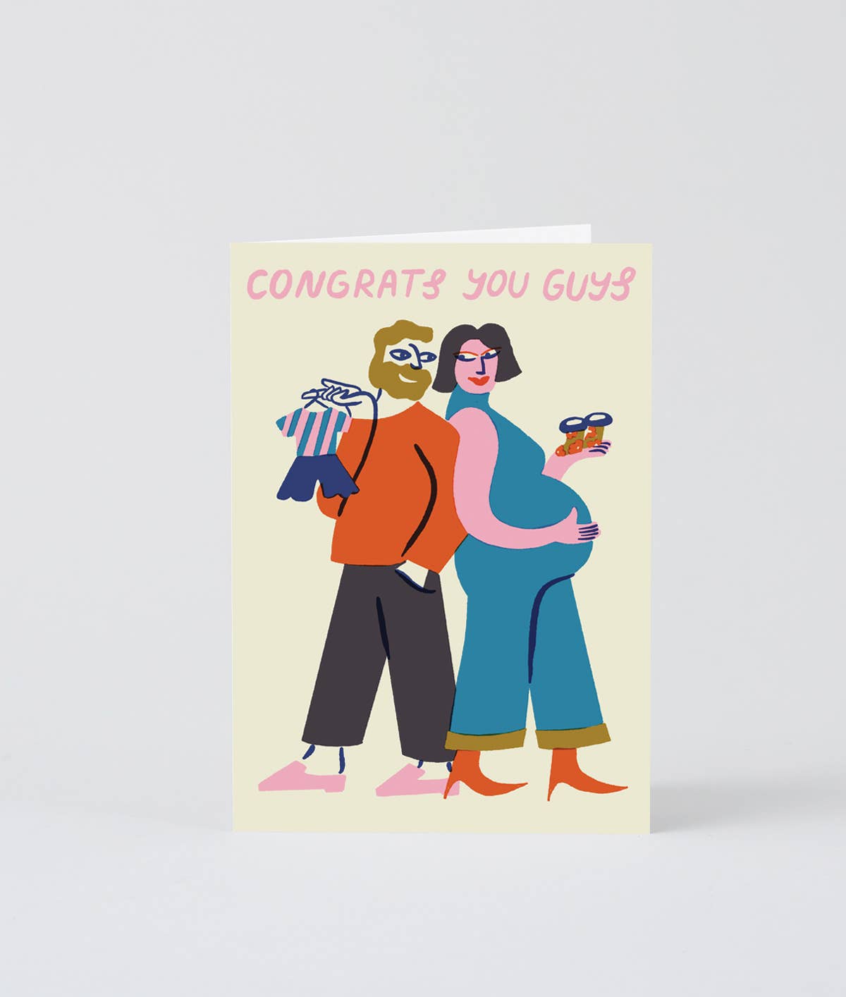 Wrap - CONGRATS YOU GUYS Grußkarte zur Geburt - Grußkarte - ROSA ECK