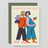 Wrap - CONGRATS YOU GUYS Grußkarte zur Geburt - Grußkarte - ROSA ECK