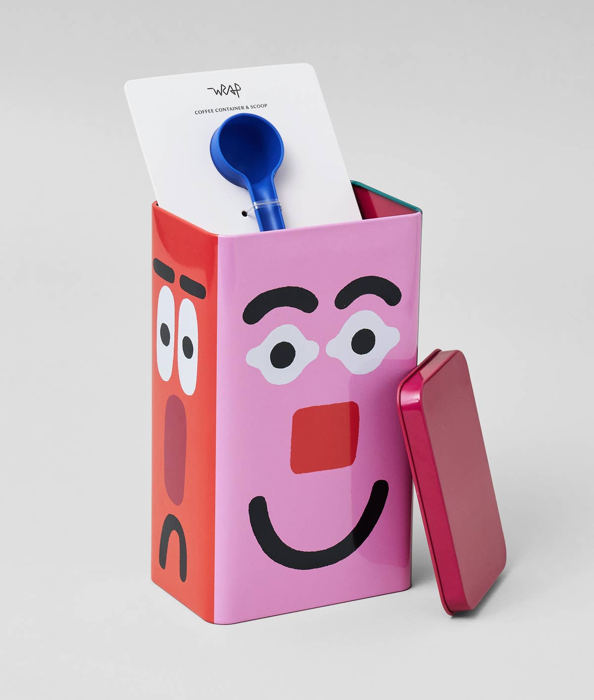 Wrap - FACES Kaffeedose (Cari Vander Yacht) - ROSA ECK - Gesicht, Rosa,