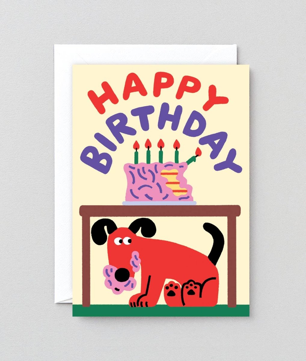 Wrap - HAPPY BIRTHDAY (DOG ATE THE CAKE) Geburtstagskarte - Grußkarte - ROSA ECK Concept Store