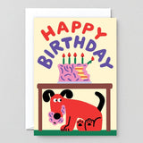 Wrap - HAPPY BIRTHDAY (DOG ATE THE CAKE) Geburtstagskarte - Grußkarte - ROSA ECK Concept Store