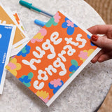 Wrap - HUGE CONGRATS Geprägte Geburtstagskarte - Grußkarte - ROSA ECK Concept Store